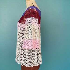 Crochet Top Vintage Womens Crocheted Top Crochet Shirt Crochet Clothes Vintage Crochet Bell Sleeve Top TaraLynEvansStudio image 6