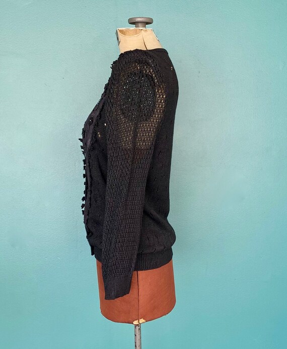 Black Cardigan Crochet Cardigan Sweater TaraLynEv… - image 6