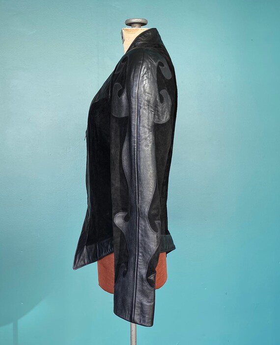 80s Leather Jacket Black Leather Jacket Leather J… - image 7
