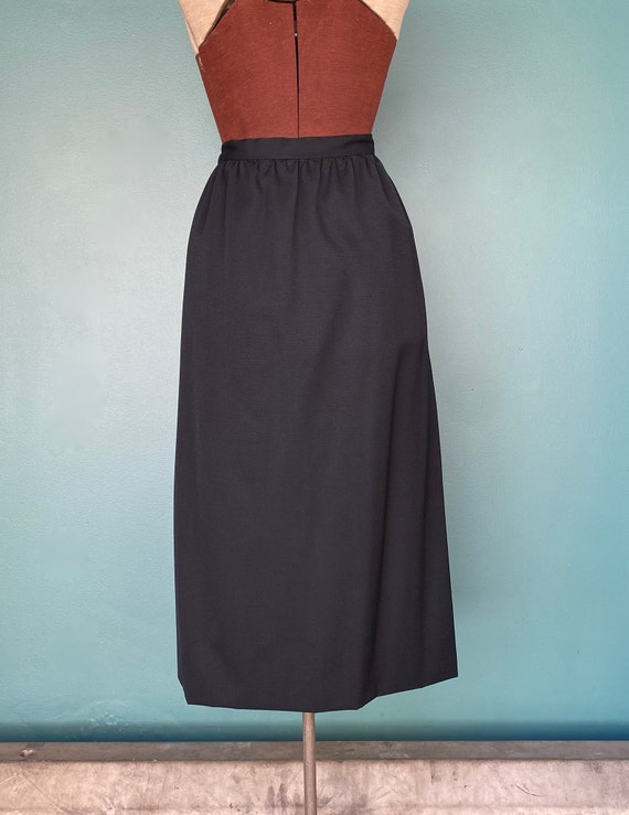 Adolfo Black Skirt Midi Skirt 80s Skirt Vintage M… - image 7