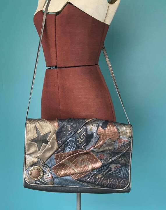 Patchwork 80s Envelope Bag Leather Bag, TaraLynEva
