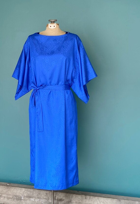 70s Blue Belted Vintage Shift Dress TaraLynEvansS… - image 4