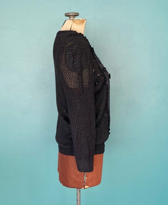 Black Cardigan Crochet Cardigan Sweater TaraLynEv… - image 5