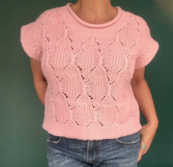 Crop Crochet Top 80s Cropped Sweater, TaraLynEvans