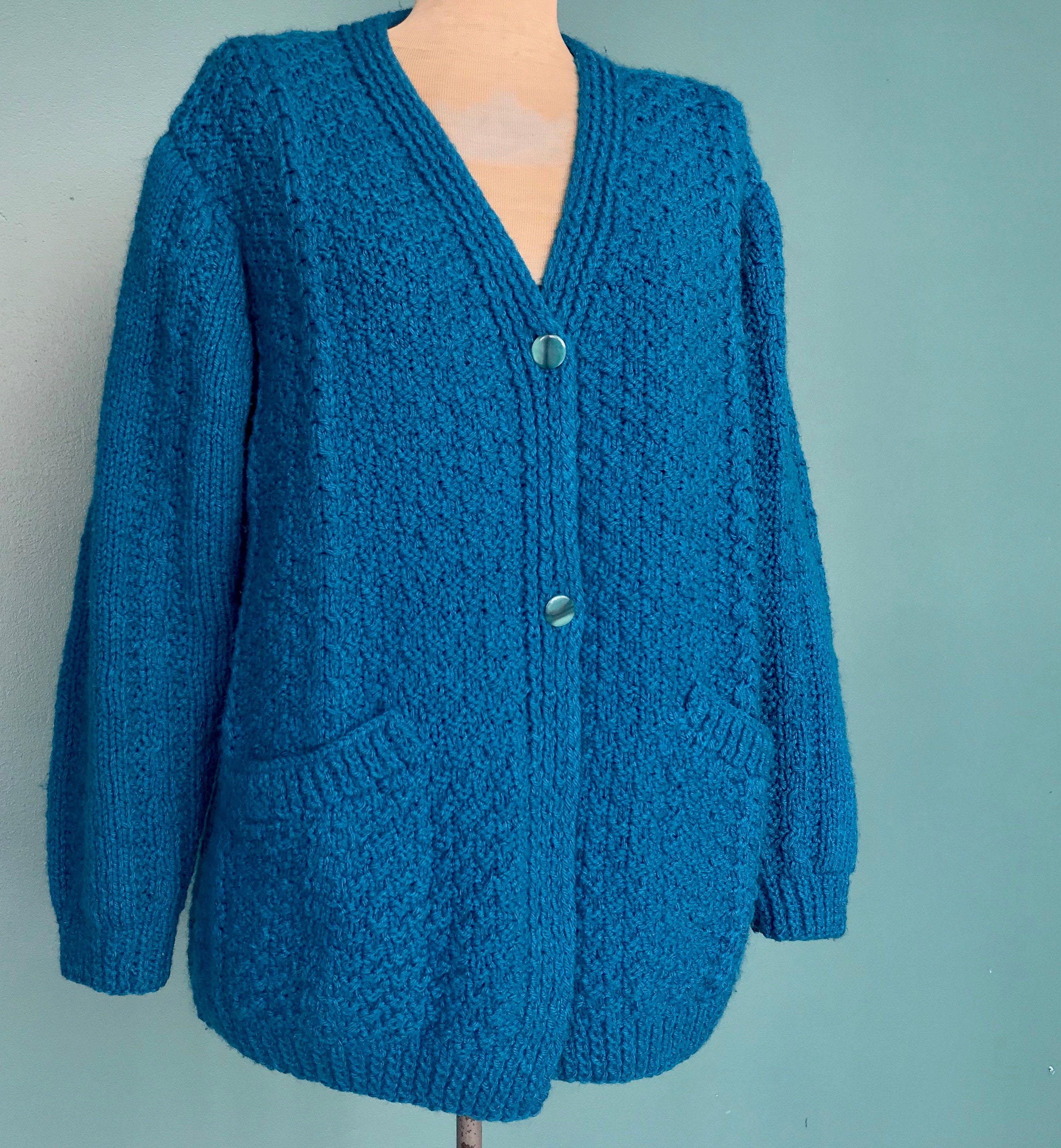 Grandpa Crochet Cardigan Hand Knit Cardigan Etsy
