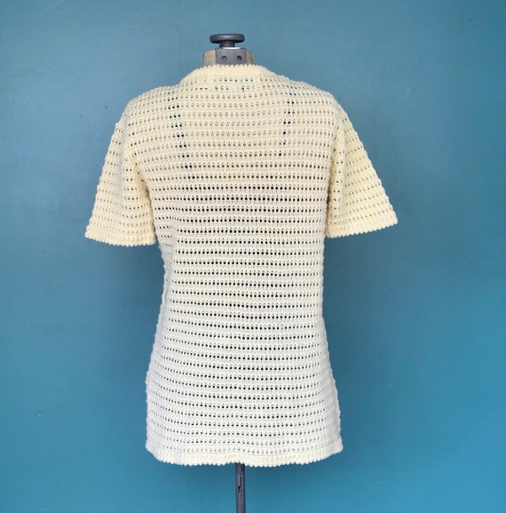 Crochet Top Retro Top Women Crochet Shirt Mesh To… - image 7