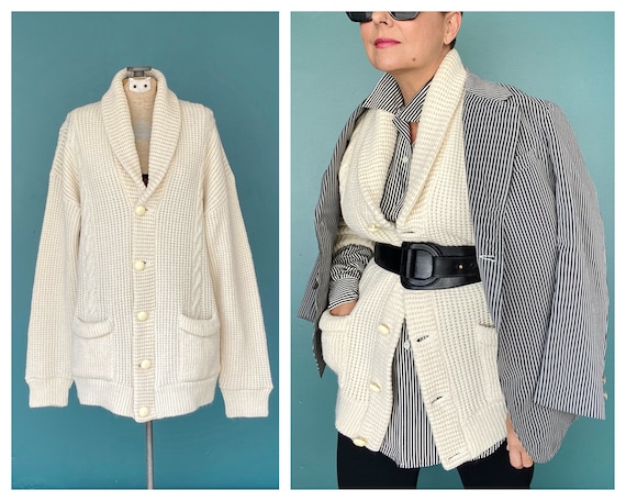 Cable Knit 80s Knit Vintage Cardigan Women Cable K