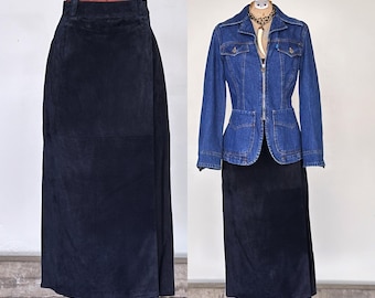 Leder Wickelrock Langer Wildleder Maxi Rock Anne Klein Damen Wildlederrock Vintage Wildlederrock Maxi Wildlederrock TaraLynEvansStudio