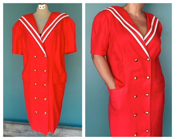 80s Louis Feraud Dress Red Blazer Dress, TaraLynEv