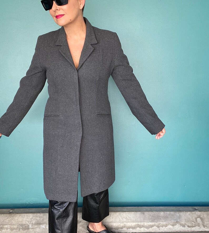 80s Grey Wool Cashmere Vintage Jacket Minimal Womens Light Jacket Vintage Wool Coat Vintage Jacket Women Vintage 80s TaraLynEvansStudio