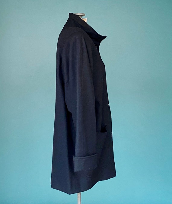 Black Wool Coat Black Coat Vintage Black Wool Jac… - image 5