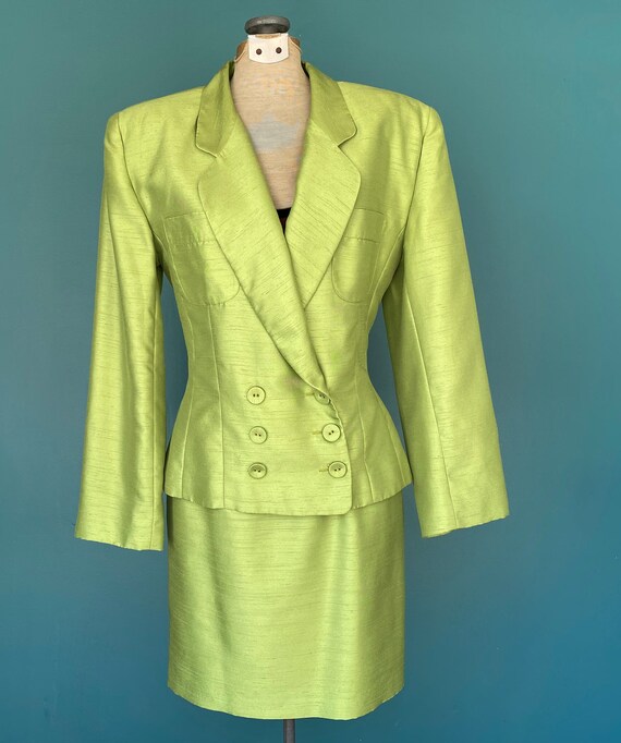 Skirt Set Skirt Suit Green Suit Women Vintage Ski… - image 4