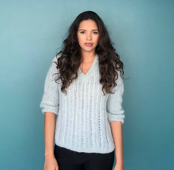 Mohair 70s Pastel Sweater Vintage 70s Sweater, Tar