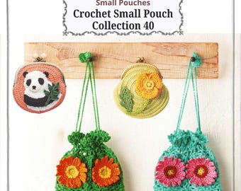 Lacework Crochet Pattern Small Pouch Collection Easy To Make Pattern Bags Crochet Flower*96pages English