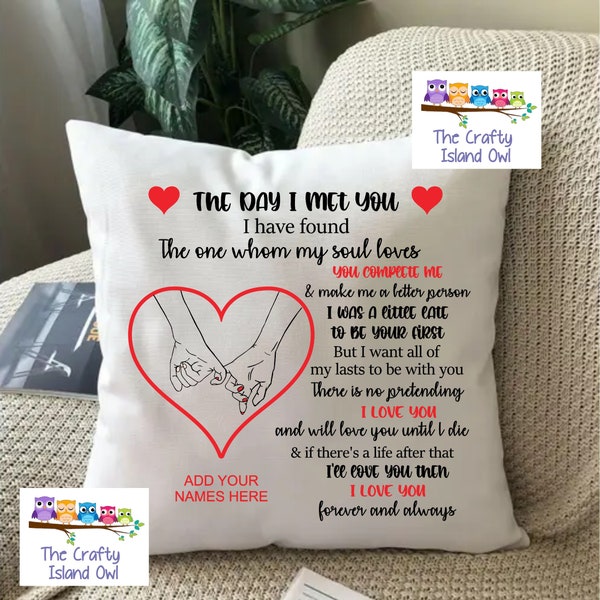 The Day I Met You - I love you Forever and Always / Soul Mate / Personalized Digital File / Pillow Cover / PNG / JPG / SVG