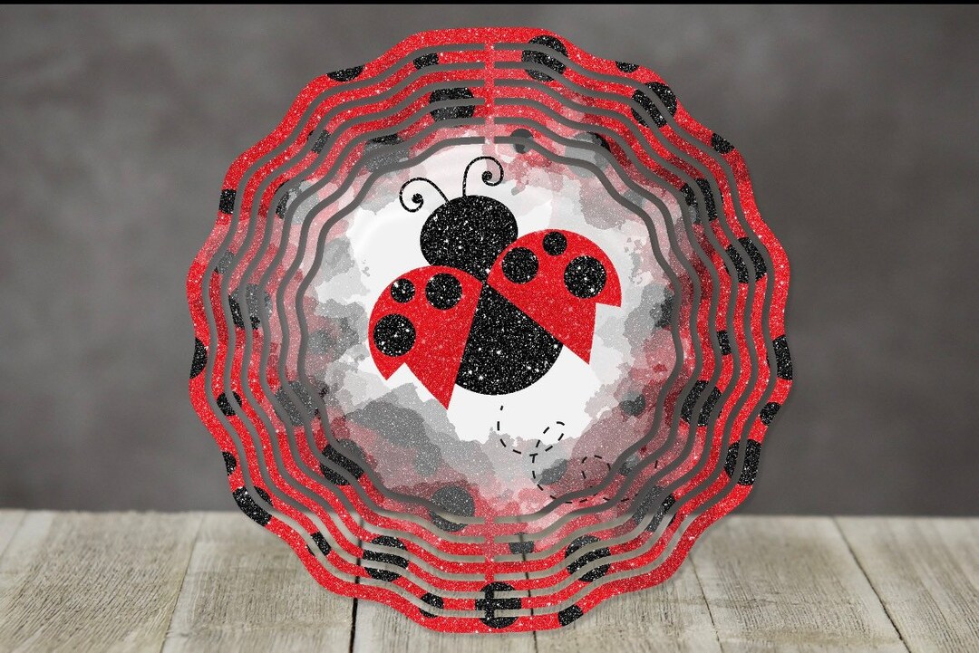 10 Aluminum Ladybug Wind Spinner / Garden Decor / Hanging Spinner