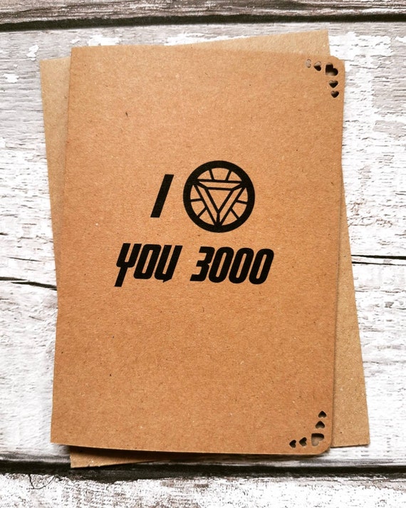Avengers End Game I Love You 3000 Card Iron Man Tony Etsy