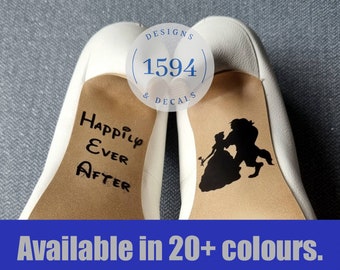 Wedding Shoe Decal Sticker / Beauty and the Beast / Happily Ever After / Love / Marriage
