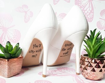 Harry Potter Inspired Wedding Shoe Decal Sticker / You'll Stay With Me? / Until the Very End / Love / Marriage / Lily / James / Wand
