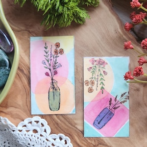 Watercolor Bookmark Set // Handmade Bookmarks // Set of Two Bookmarks //Bookmark Watercolor
