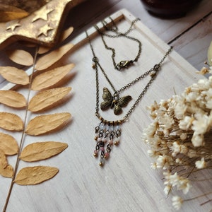 Brass Butterfly Necklace // Cottagecore Necklace // Fairycore Necklace