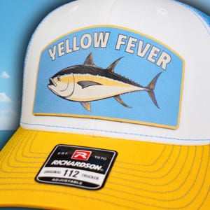 Gorra Yellowfin Tuna Richardson 112, gorra de pesca de alta mar, regalo para pescadores de agua salada, gorra de camionero de aguas profundas