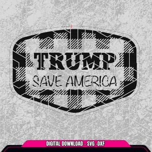 Trump SVG | Trump Buffalo Flannel Plaid Patch | Trump Vector | Trump SVG DXF Ai file | Trump Digital Download | Cricut Glowforge Laser File