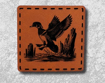 Mallard Duck Hat Patch | Leatherette Hat Patches | Leather Patch Hat | Iron Hat Patches | Duck Hunter |   Custom Patches | Outdoorsman Gifts