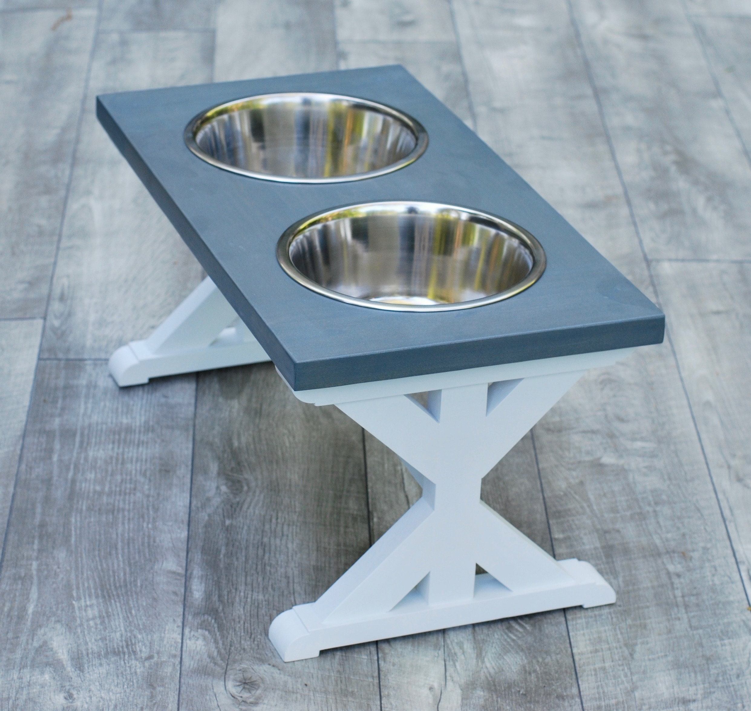 Large Elevated Dog Bowl Stand Raised Dog Bowls Wood Dog Bowl Etsy