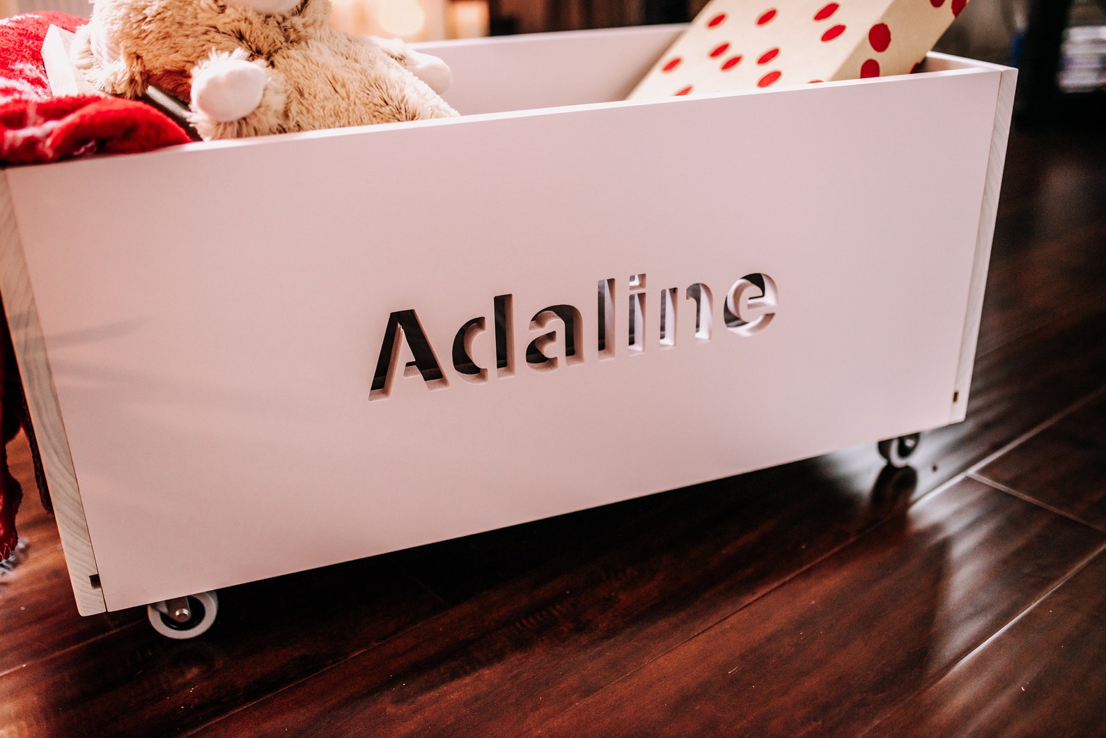 Personalized Toy Box Toy Box on Wheels Wooden Toy Box Etsy