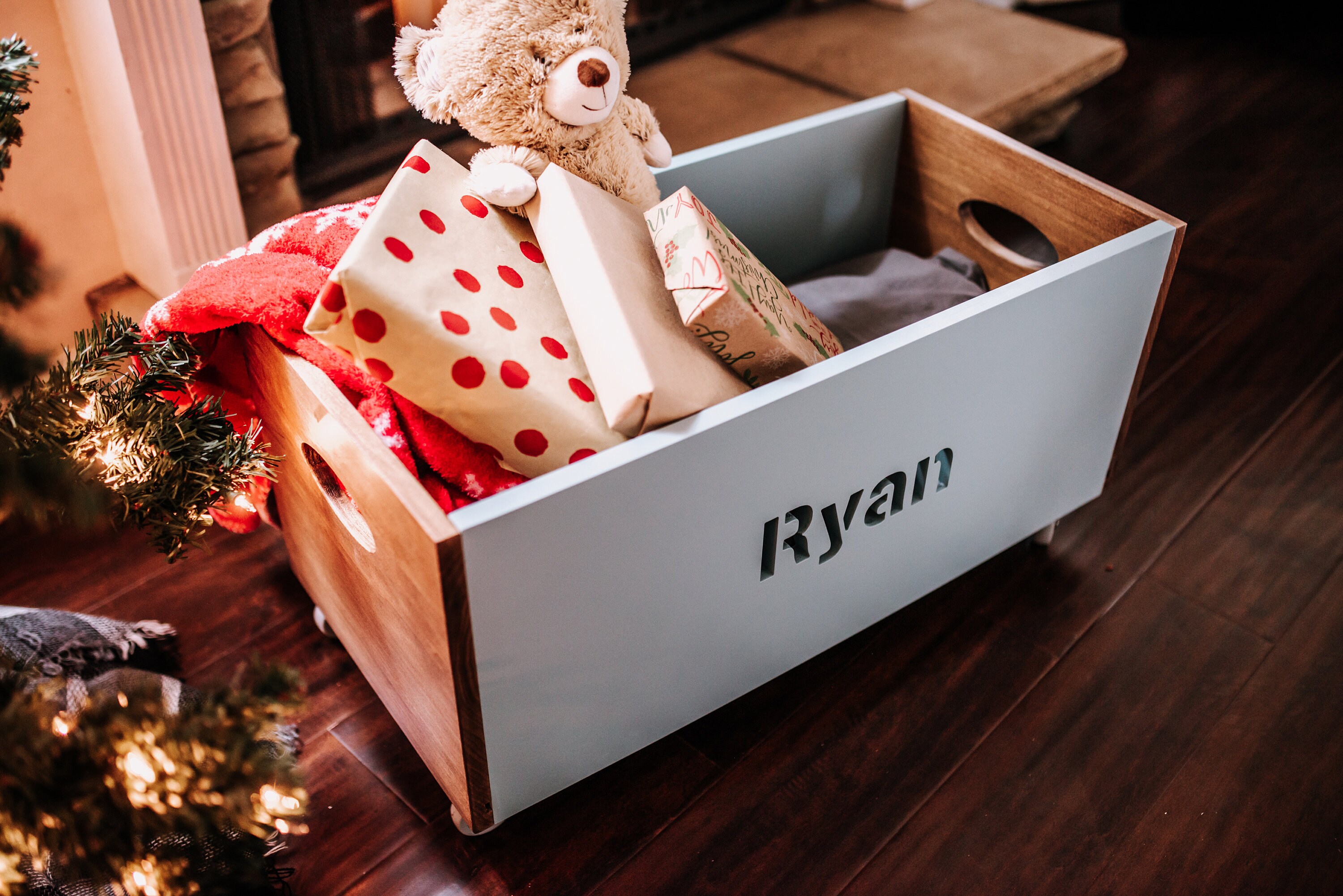 Custom Toy Box on Wheels Personalized Toy Chest Wooden Etsy