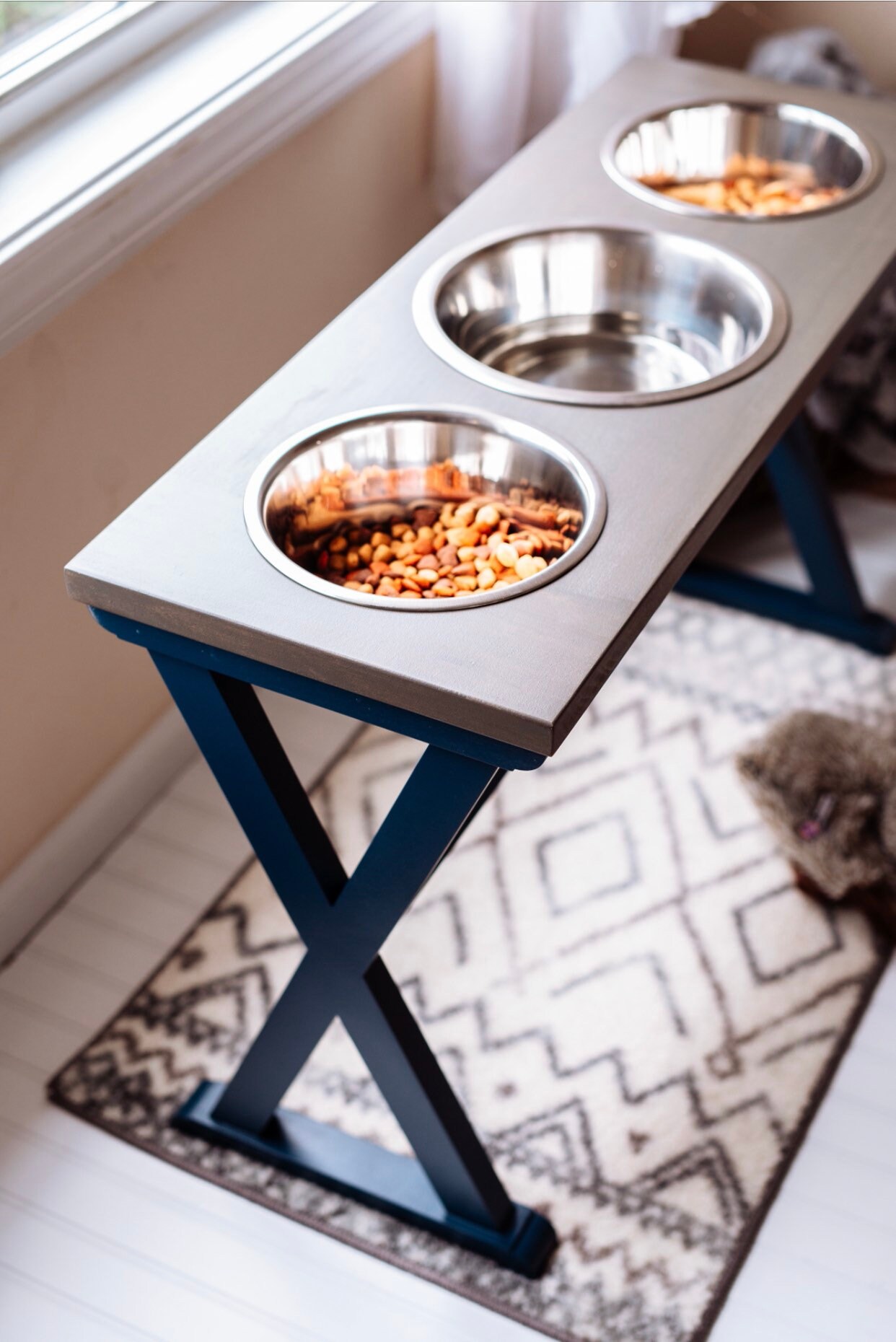 Extra Large Tall Dog Feeding Station 3 Bowl Dog Feeder Extra Etsy