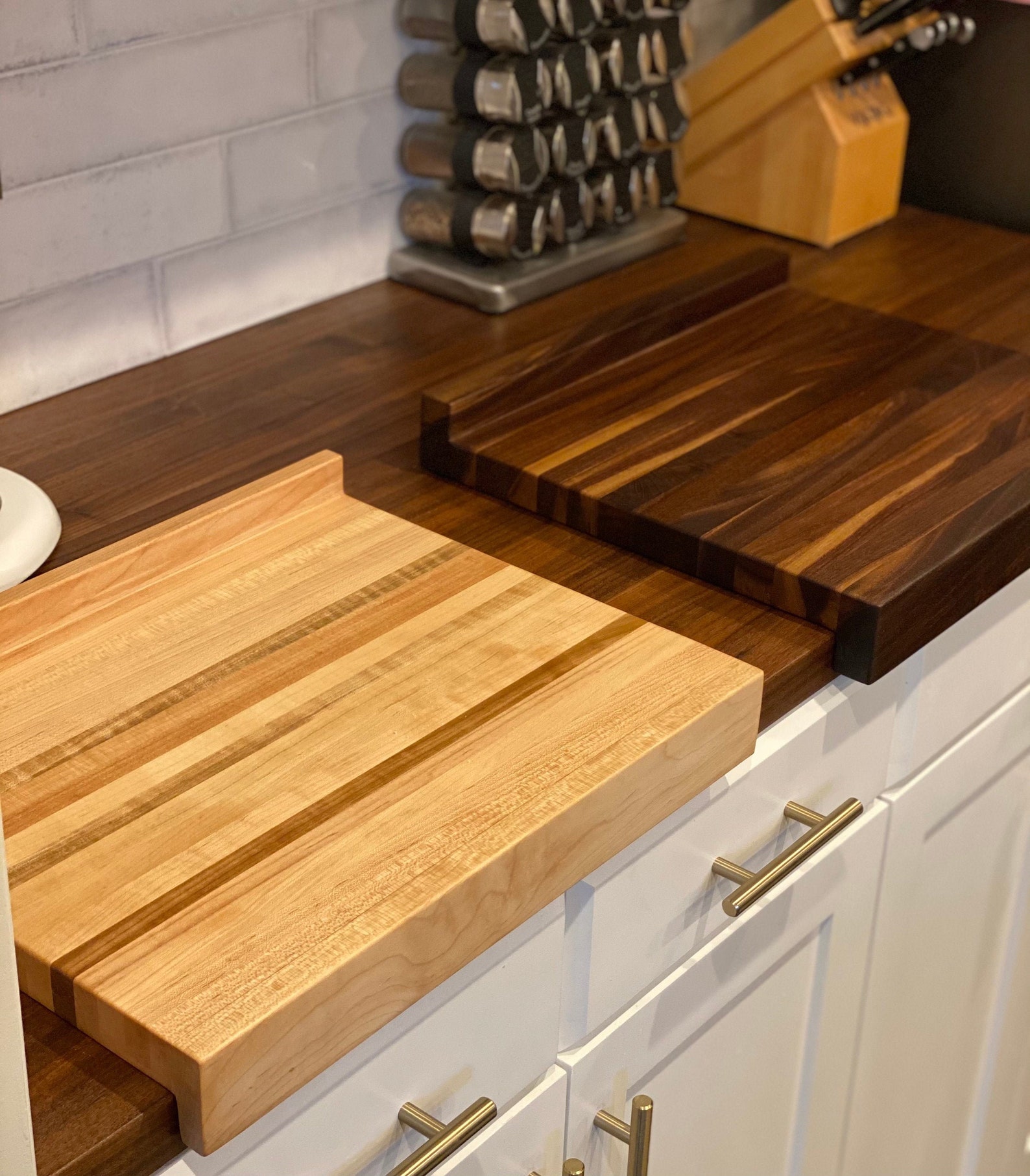 Wood Pastry Board Dough Board with Double Countertop Notch Etsy