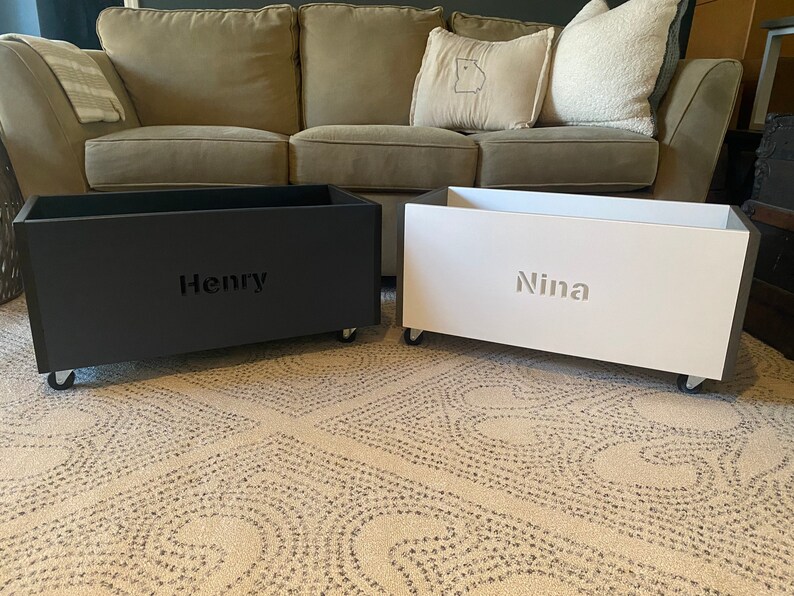 Personalized Toy Box Toy Box on Wheels Wooden Toy Box Etsy