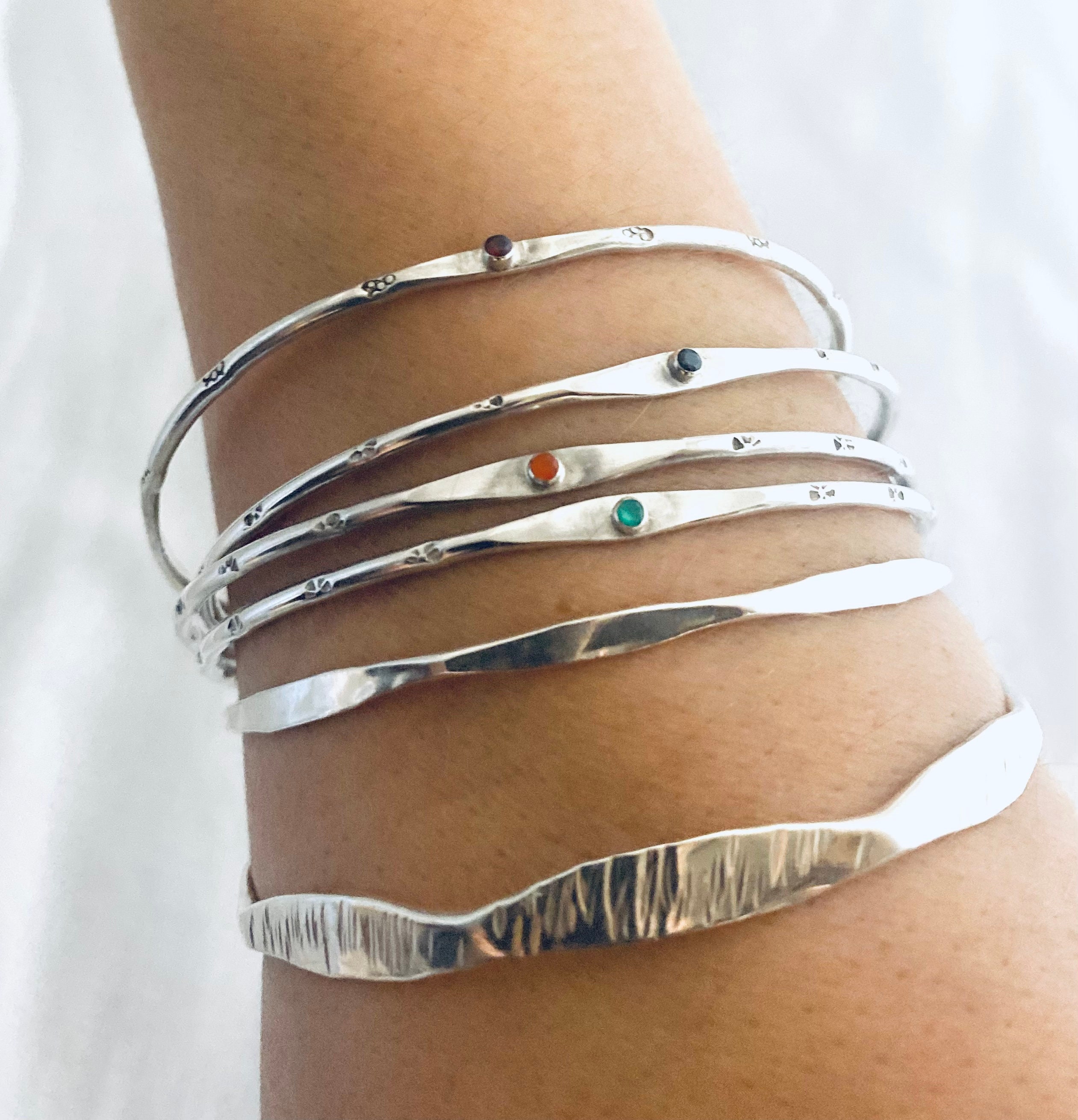 Silver Bangle - Etsy