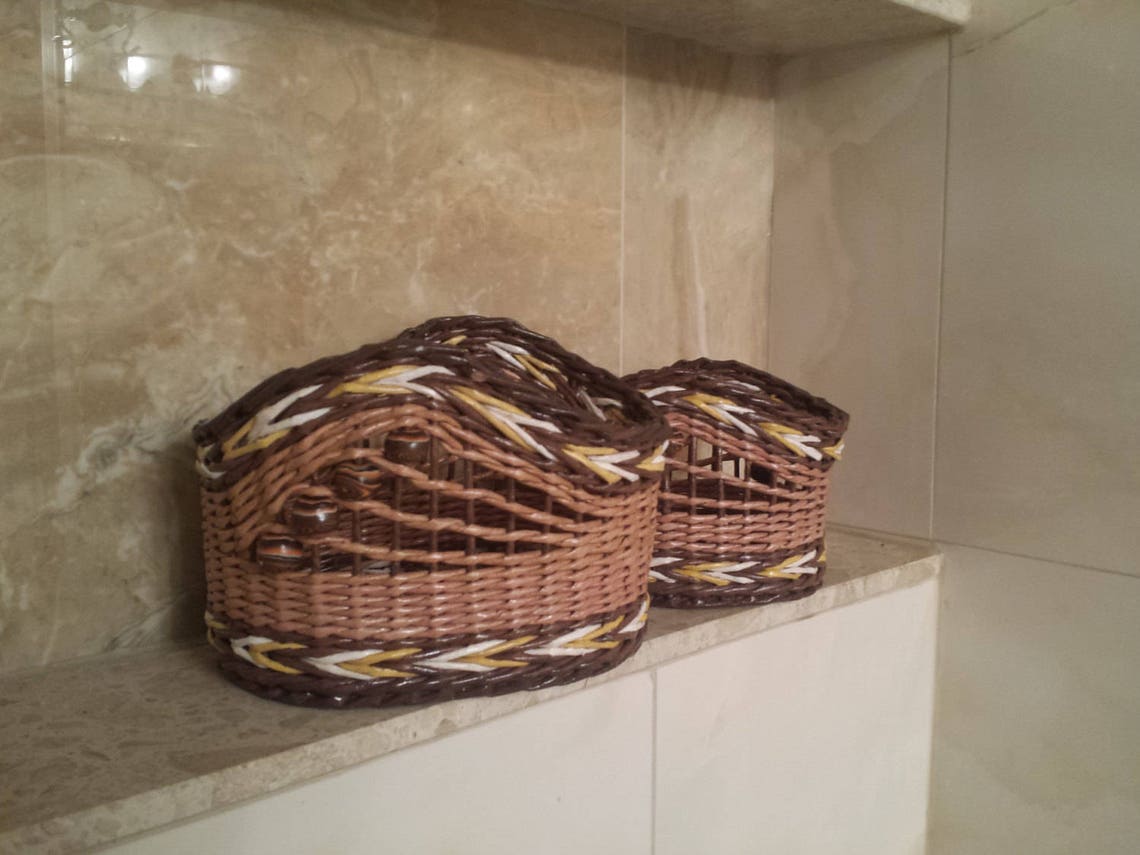 Wicker napkin holder/Decorative baskets/Small basket/Wicker Etsy