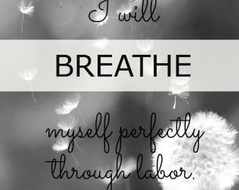 8 Printable Birth Affirmations, Pregnancy Affirmations, Hypnobirthing Affirmations, Doula Gift