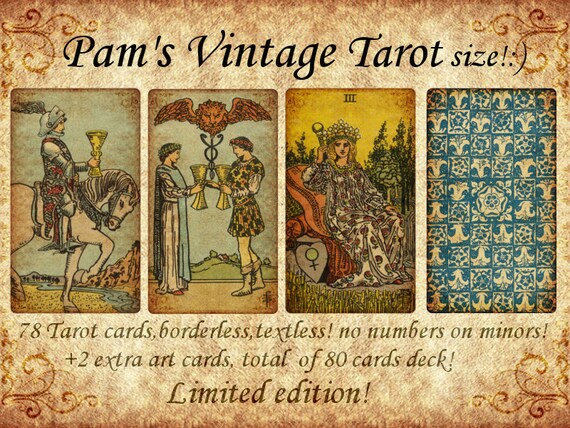 mini Pam's vintage tarot／パムズ・ヴィンテージタロット Pam's Vintage Tarot Size Deck Luxury EU Edition!:) - Etsy