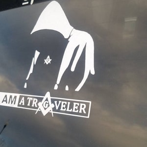 Freemason Vinyl Decal/ Square logo/ Masonic brother decal/Masonic Lodge/ Traveling Man