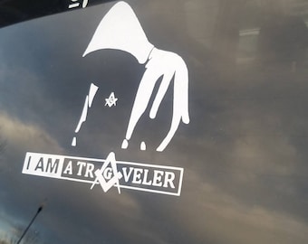 Freemason Vinyl Decal/ Square logo/ Masonic brother decal/Masonic Lodge/ Traveling Man