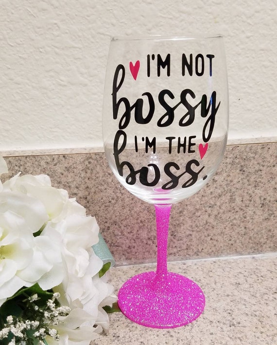 boss lady wine glass