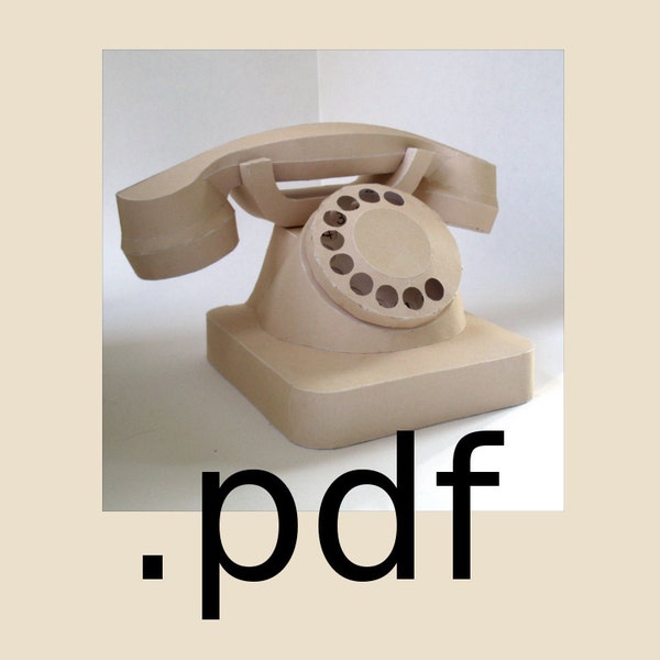Telephone Papercraft PDF - DIY Template