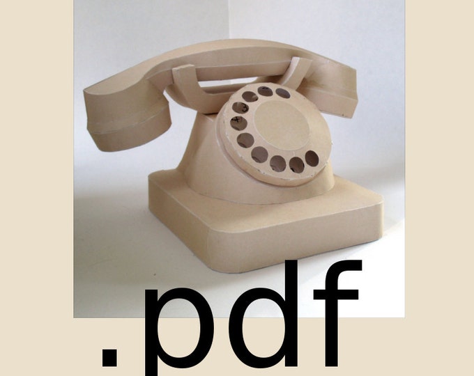 Telephone Papercraft PDF DIY Template - Etsy