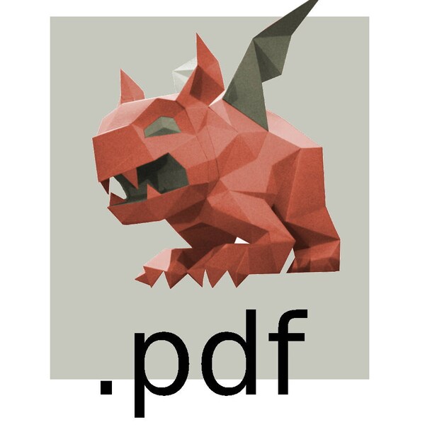 Gargoyle DIY lowpoly papercraft PDF / Schnittmuster und Anleitung zum Nachbasteln des Papiermodells