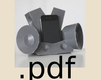 Boombox Smartphone Stand PDF - DIY Template