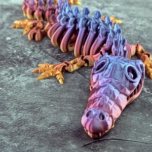 Crocodile zombie articulé. Grand jouet d&#39;agitation/d&#39;anxiété/d&#39;anxiété/d&#39;ornement/sculpture imprimé en 3D de haute qualité