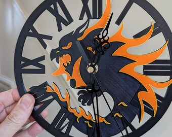 Flaming Dragon wall clock