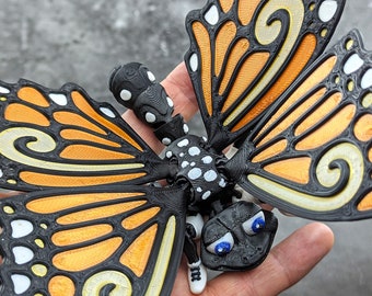 Gelede vlinder. Hoogwaardig 3D-geprint fidget/angstspeelgoed/ornament/sculptuur