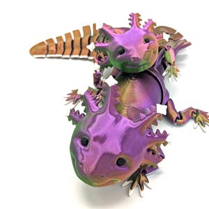 Articulated Axolotl. Multi-coloured high quality 3D printed fidget / anxiety toy / ornament / sculpture