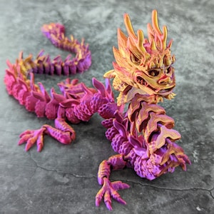 Articulated Imperial Dragon. Large high quality 3D printed fidget / anxiety toy / ornament / sculpture